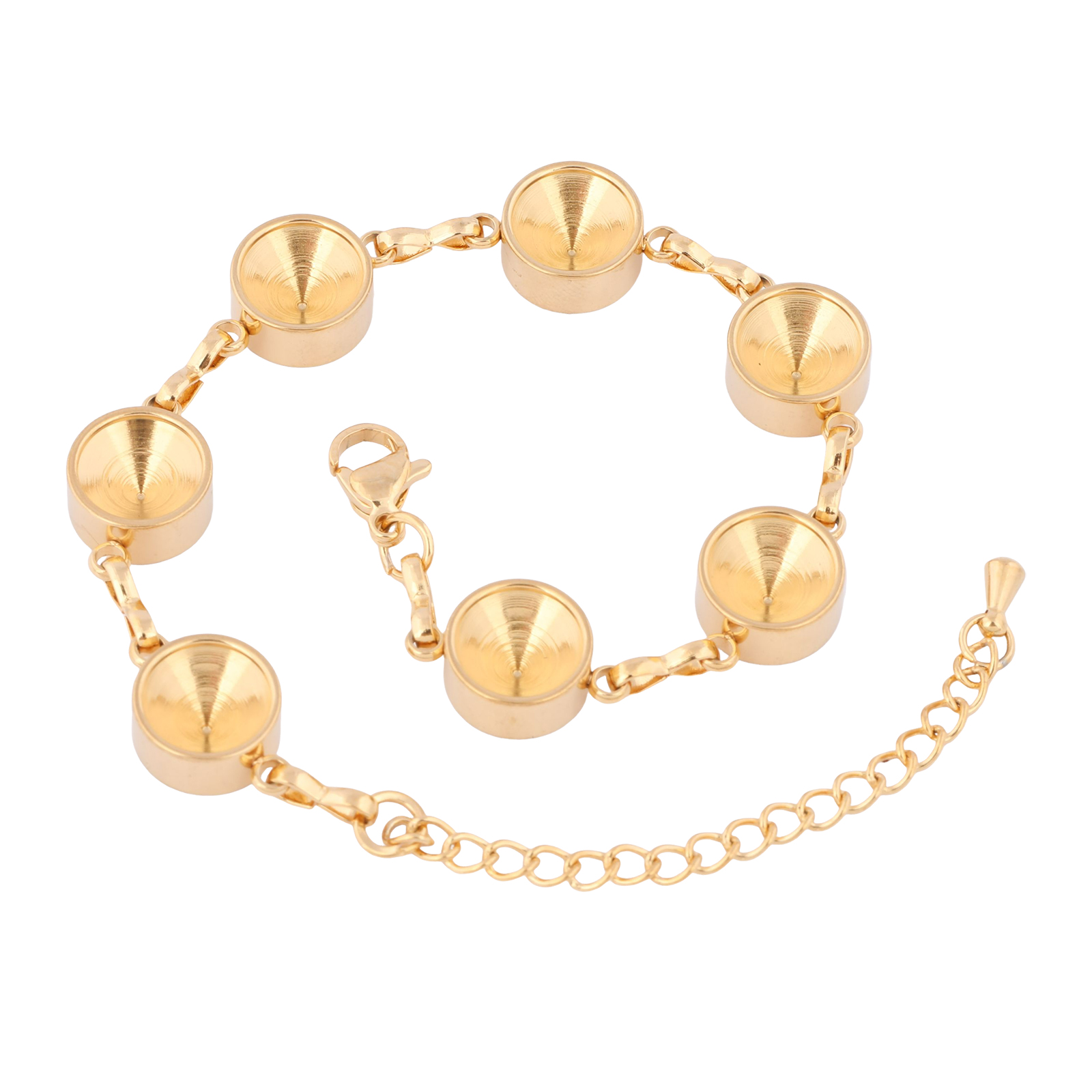 Jewelry Making Stones - 2pcs Stainless Steel Gold Plated Bracelet