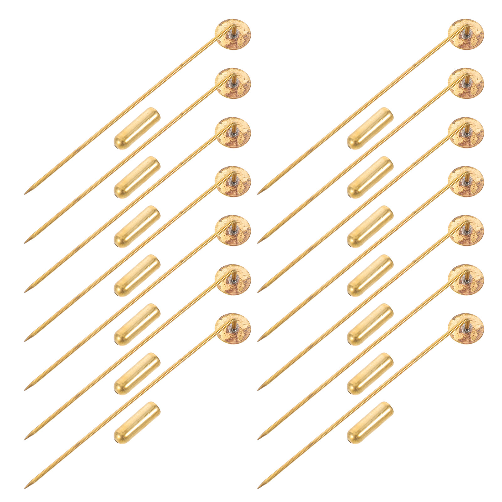 Jewelry Making Tray - 50Sets Copper Lapel Pins Flat Round