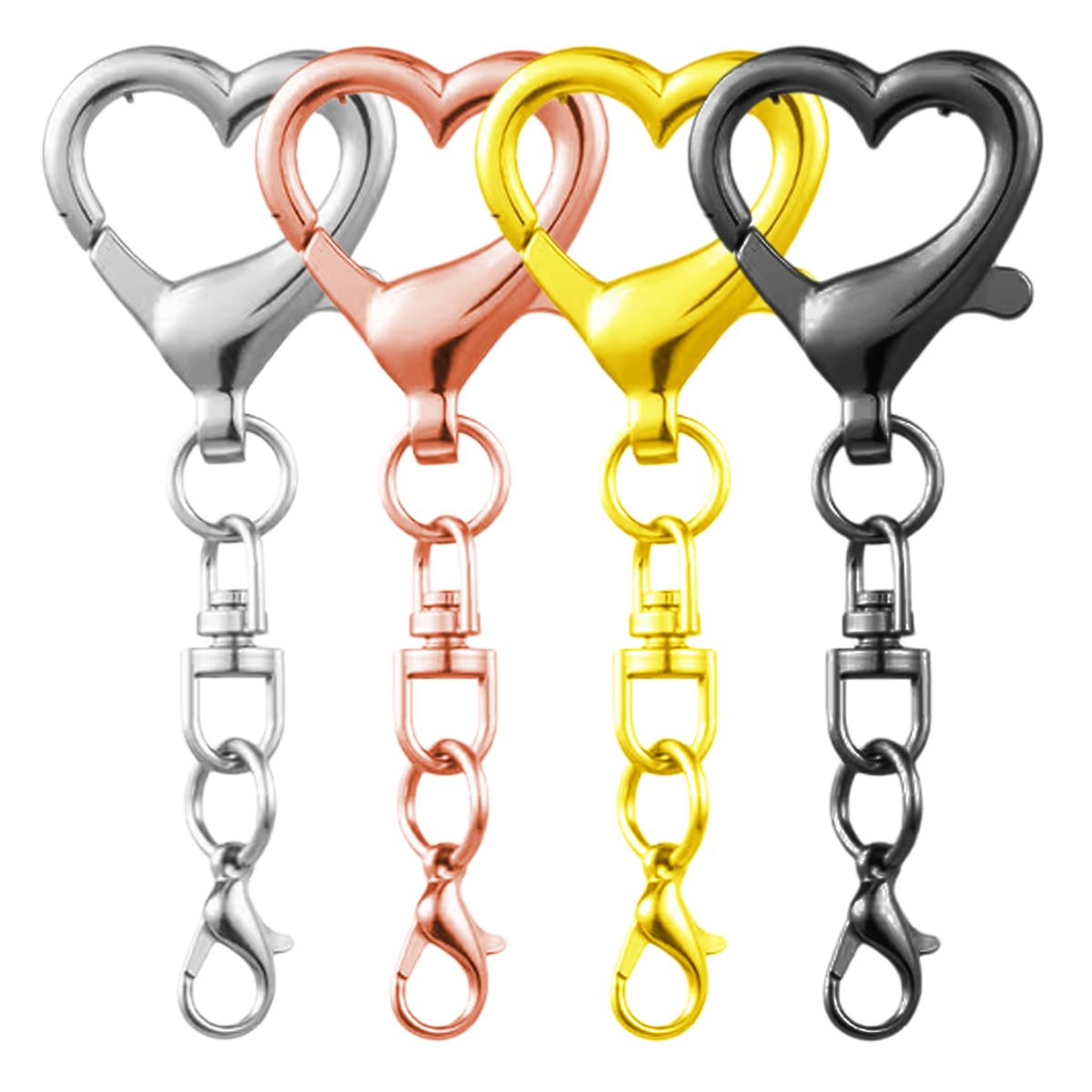 Jewelry Making Chain - 5/15/30Pcs Heart Shaped Swivel Clasp Spring