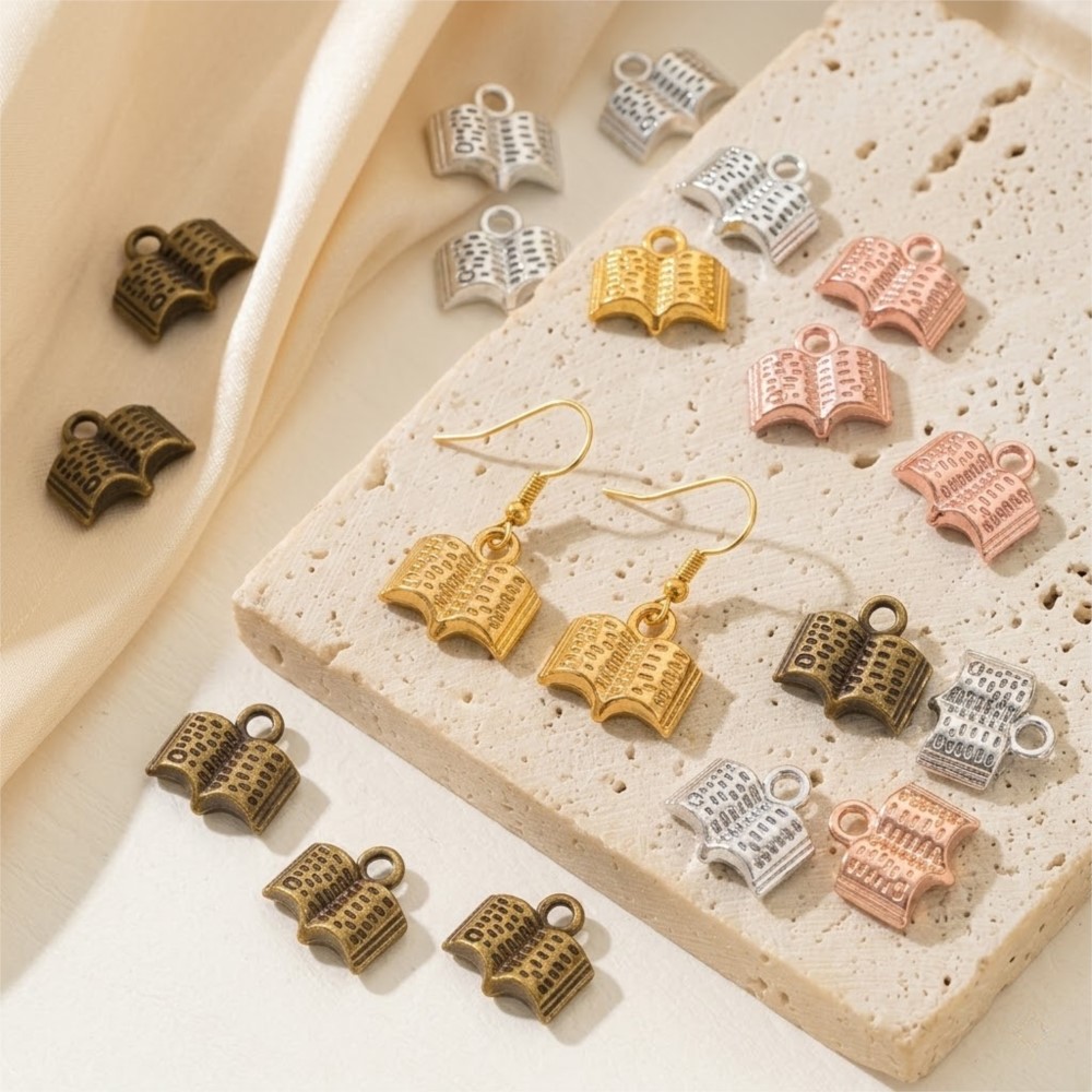 10/20/100pcs Charms Open Book  - Jewelry Making Journal 评论和价格