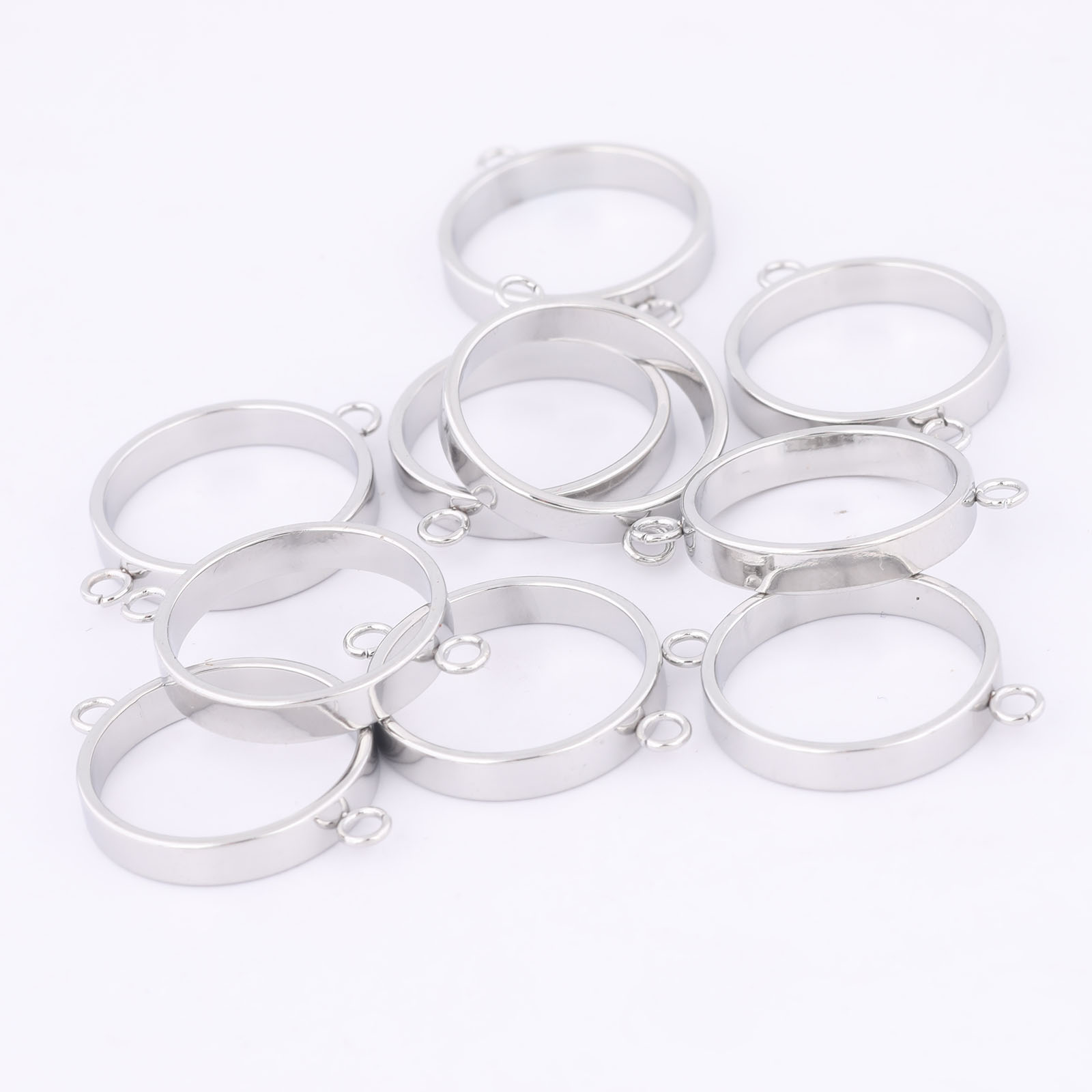 10pcs Stainless Steel 14mm Ope - Jewelry Making With Resin 评论和价格
