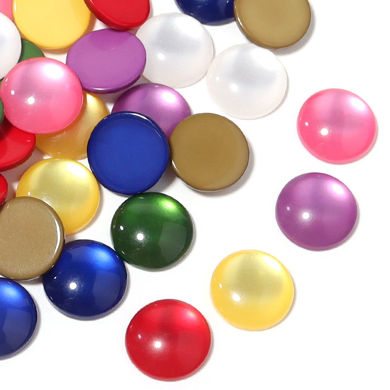 50pcs Mixed Color Resin Caboch - Jewelry Making Gemstones 评论和价格
