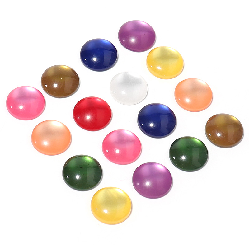 50pcs Mixed Color Resin Caboch - Jewelry Making Gemstones 评论和价格