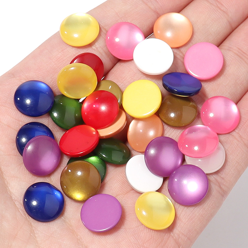 50pcs Mixed Color Resin Caboch - Jewelry Making Gemstones 评论和价格