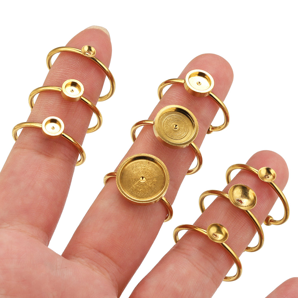 10pcs Stainless Steel Round Ad - Jewelry Making Stones 评论和价格