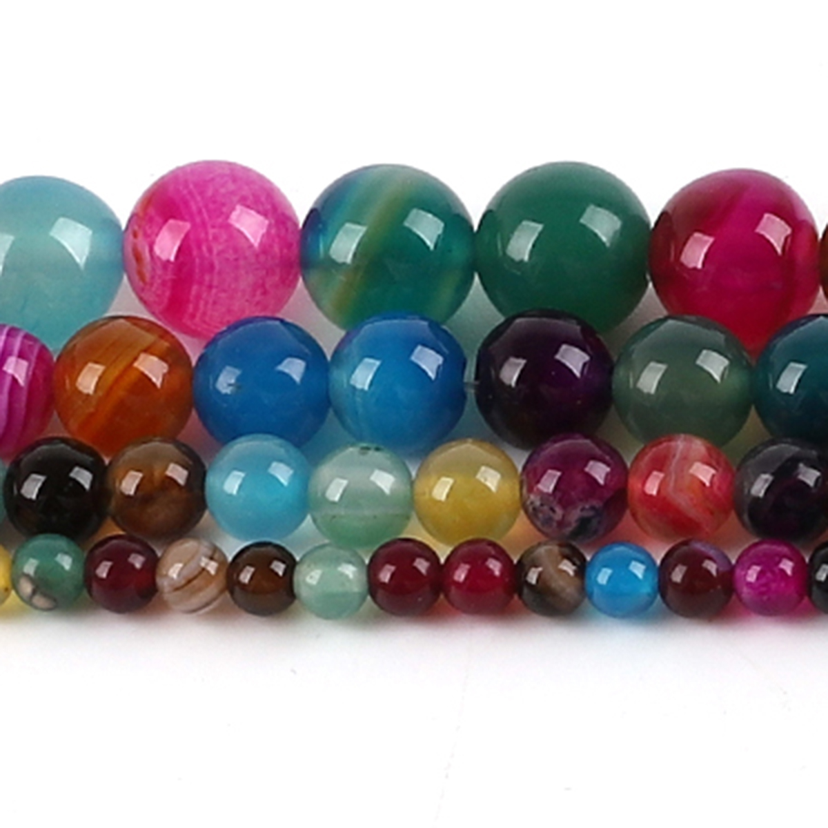 Natural Agate Stone Beads Colo - Jewelry Making Stones 评论和价格
