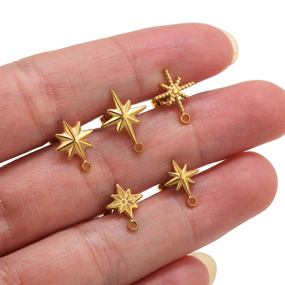 6pcs Stainless Steel Star Earr - Jewelry Making Workshops 评论和价格