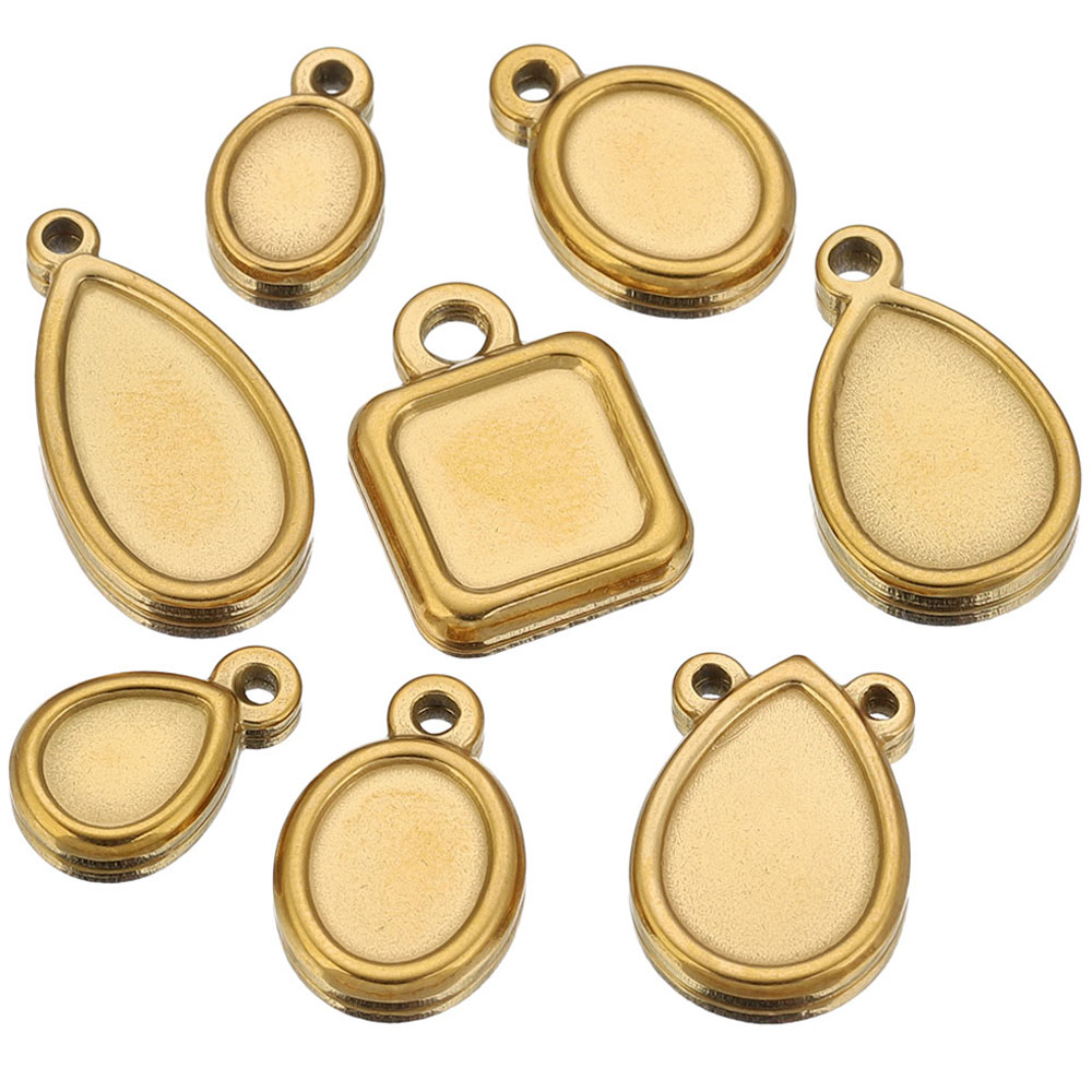5pcs Stainless Steel Square Dr - Jewelry Making With Resin 评论和价格
