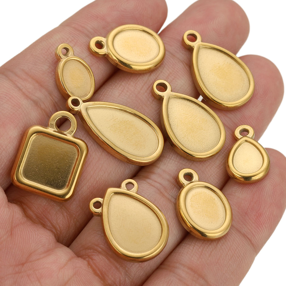 5pcs Stainless Steel Square Dr - Jewelry Making With Resin 评论和价格
