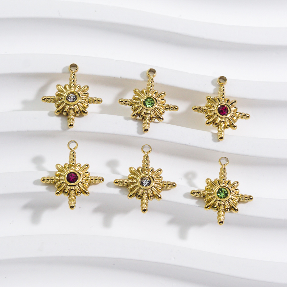 3Pcs Stainless Steel Gold Colo - Jewelry Making Stones 评论和价格