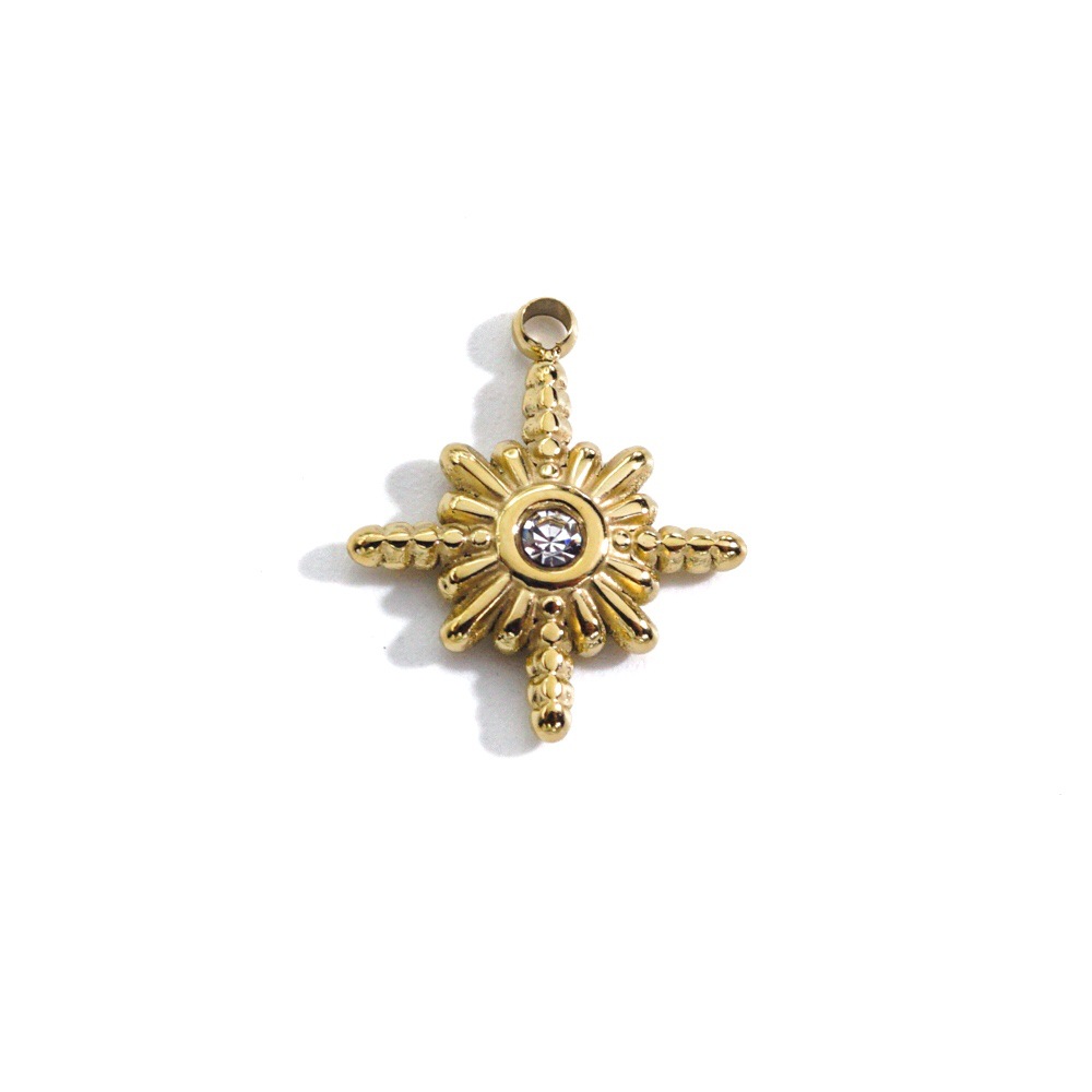 3Pcs Stainless Steel Gold Colo - Jewelry Making Stones 评论和价格