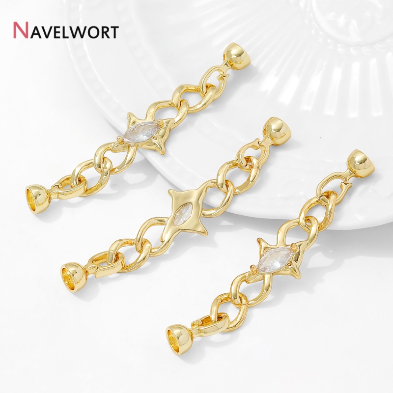 14K Gold Plated Brass Zircon C - Jewelry Making Chain 评论和价格