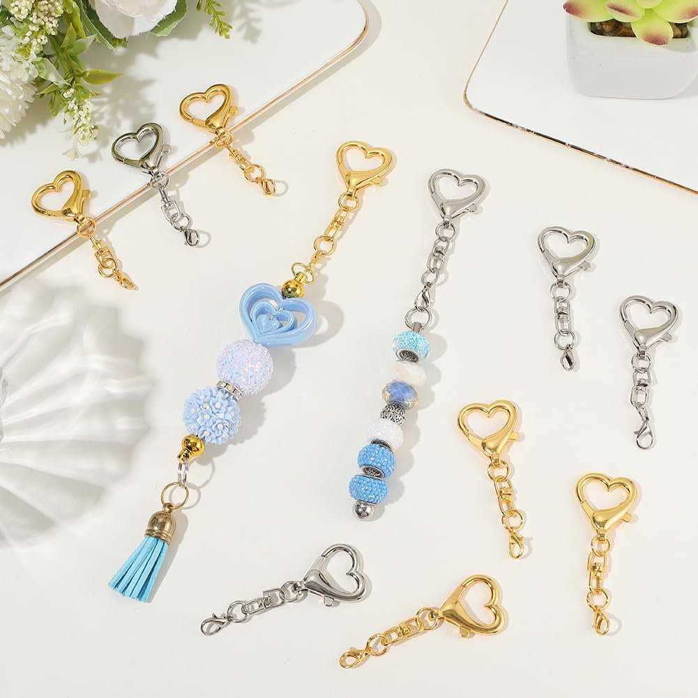 5/15/30Pcs Heart Shaped Swivel - Jewelry Making Chain 评论和价格