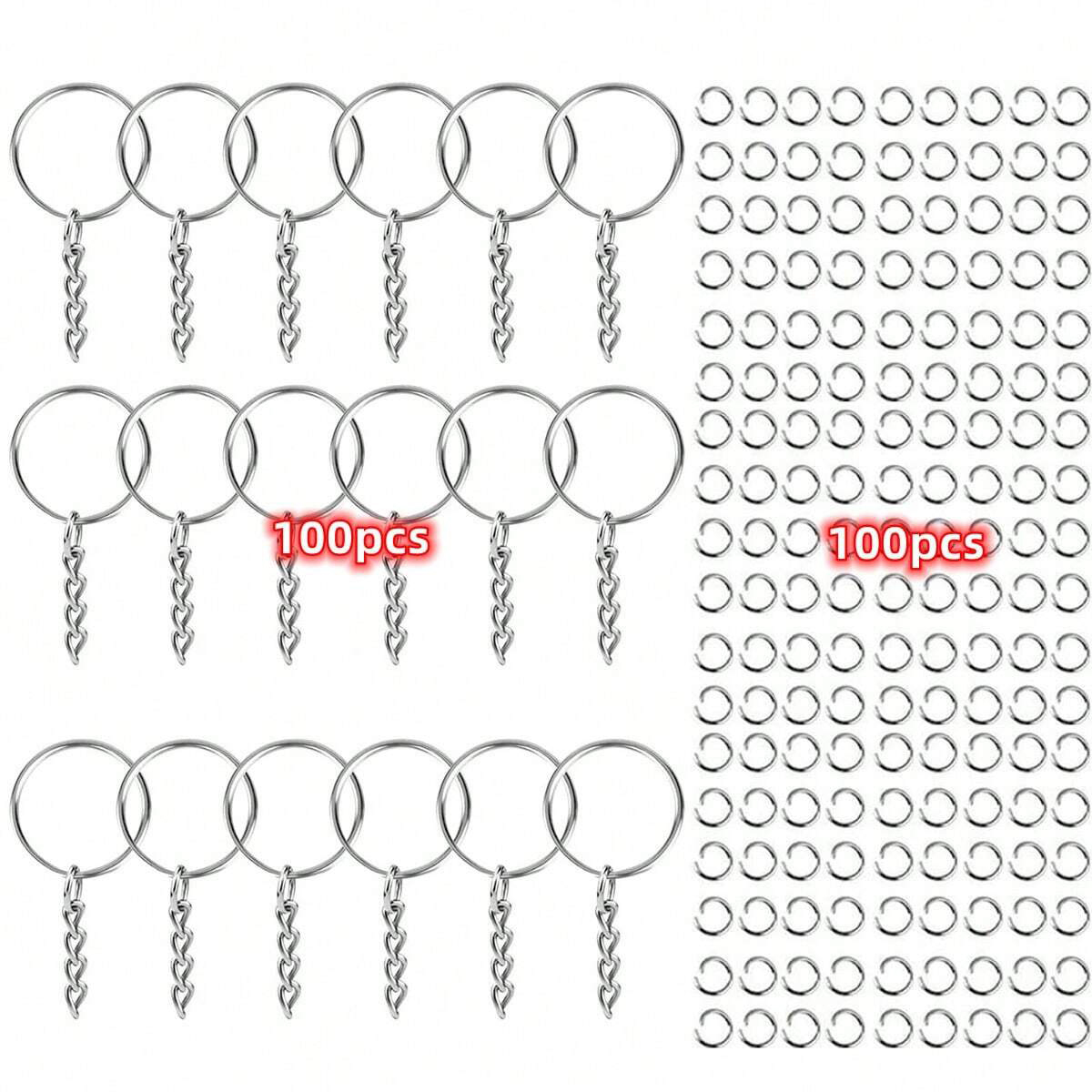 200PCS DIY Iron Keychains With - Jewelry Making Chain 评论和价格