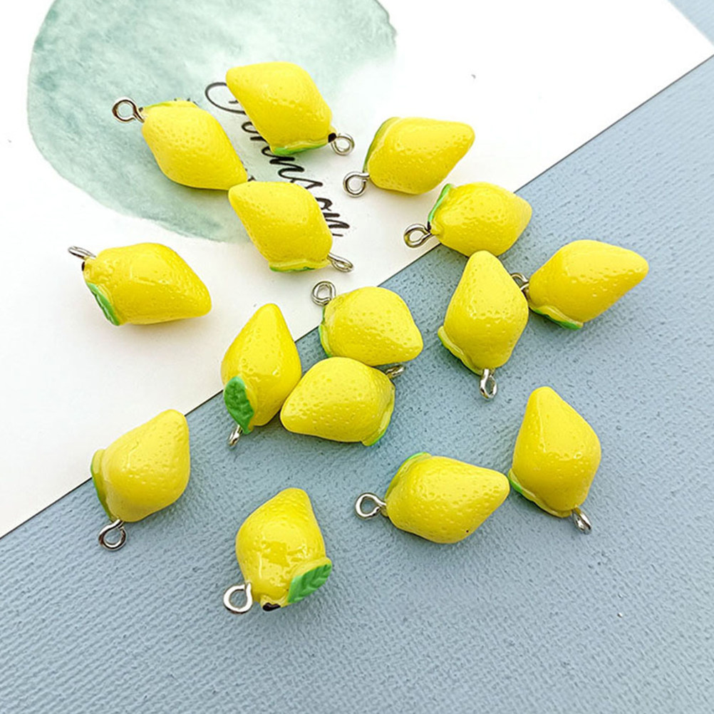 20Pcs Resin Lemon Charms Fruit - Jewelry Making With Resin 评论和价格