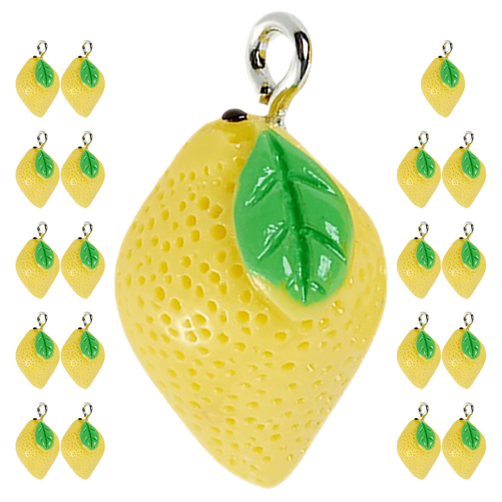 20Pcs Resin Lemon Charms Fruit - Jewelry Making With Resin 评论和价格