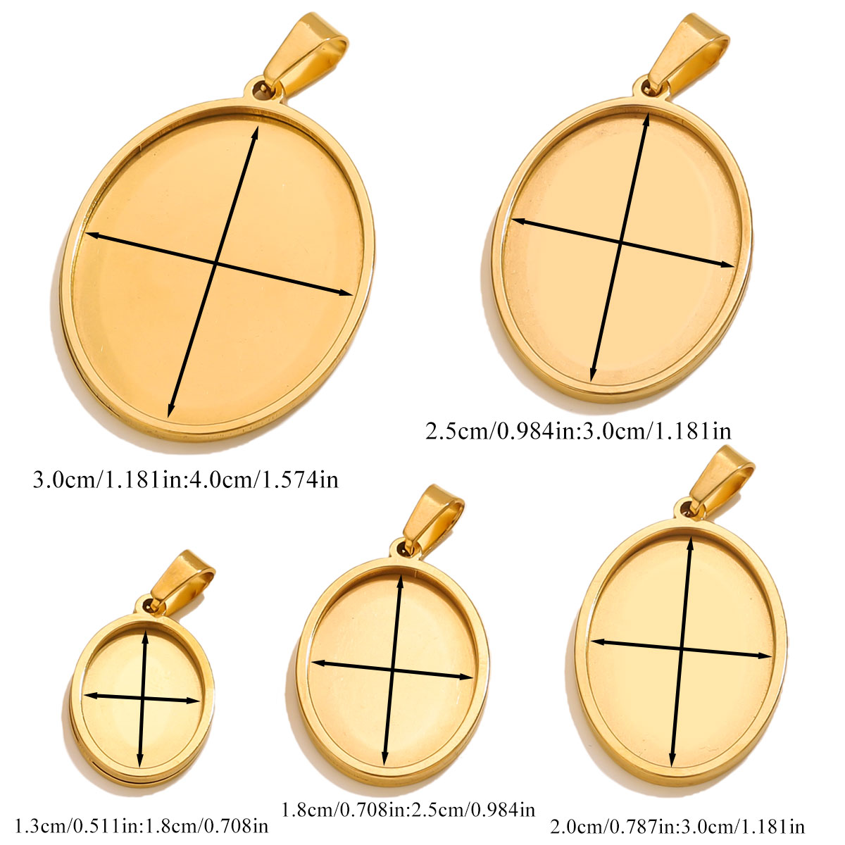5PCS Stainless Steel Charms Go - Jewelry Making Tray 评论和价格