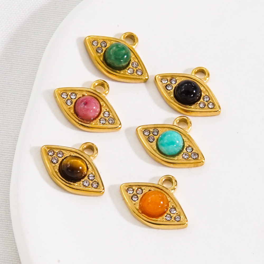 3Pcs Natural Stone Beads Eye S - Jewelry Making Stones 评论和价格