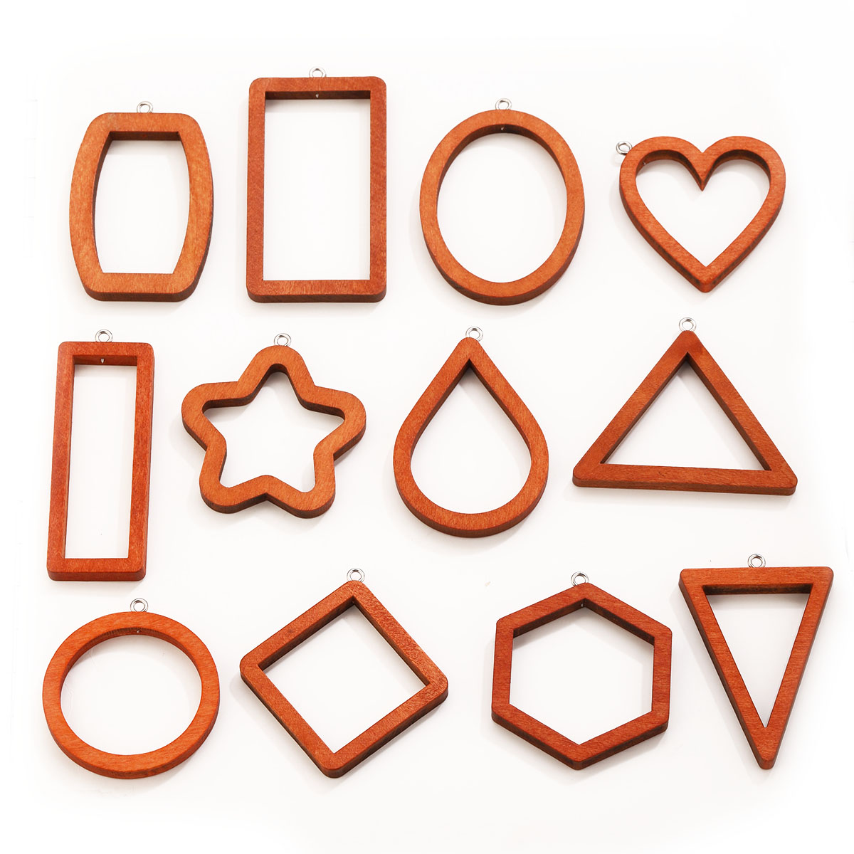 10PCS Triangle Rectangle Wood  - Jewelry Making With Resin 评论和价格