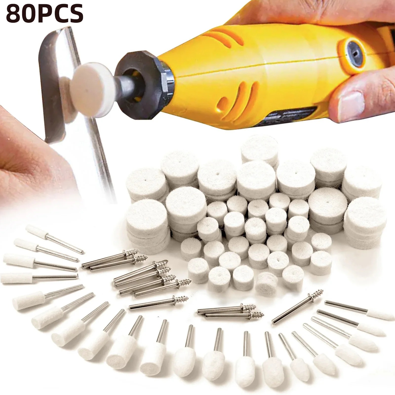 80PCS Wool Felt Buffing Wheel  - Jewelry Making Workshops 评论和价格