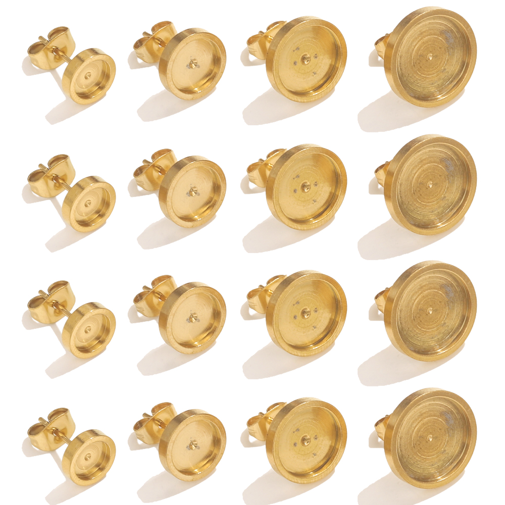 10pcs Stainless Steel Gold Ear - Jewelry Making With Resin 评论和价格