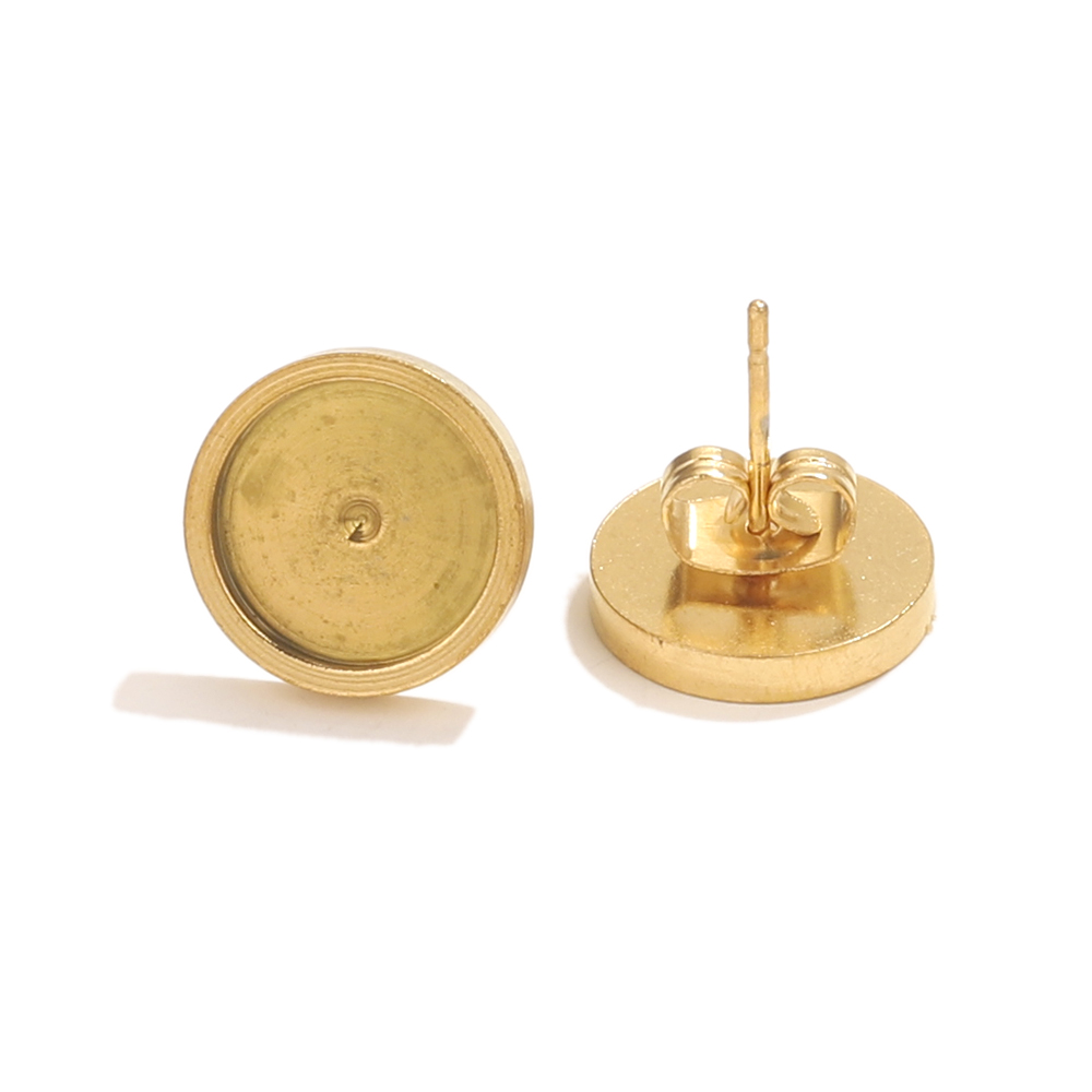 10pcs Stainless Steel Gold Ear - Jewelry Making With Resin 评论和价格